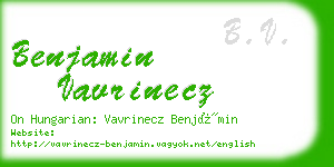 benjamin vavrinecz business card